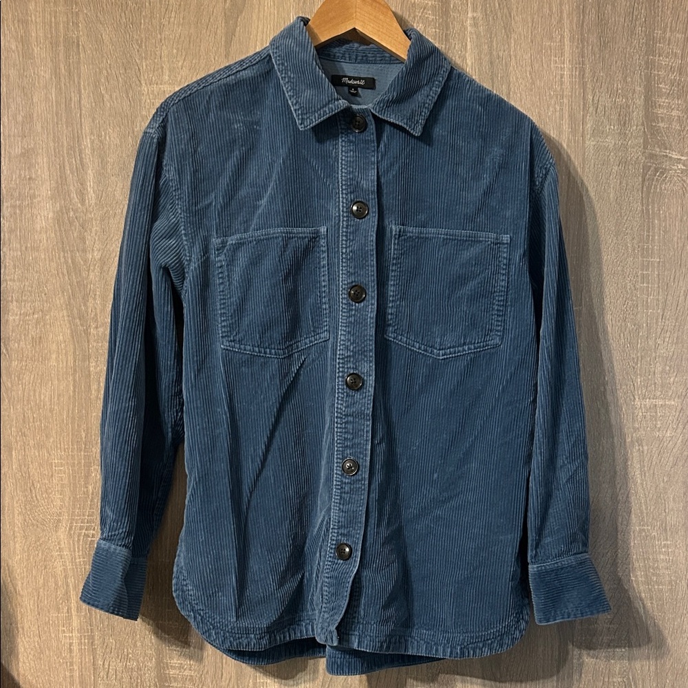Madewell Blue Corduroy Shacket Size Small